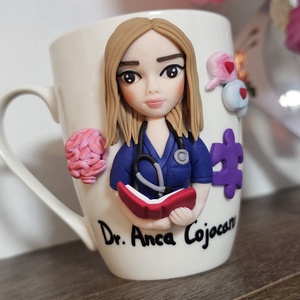 Cana personalizata cu figurina 3d medic psiholog  - casă & stil de viață - seturi de cadou - Artynos.ro