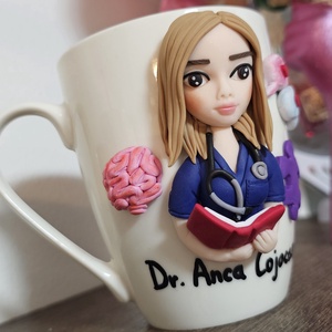 Cana personalizata cu figurina 3d medic psiholog  - casă & stil de viață - seturi de cadou - Artynos.ro
