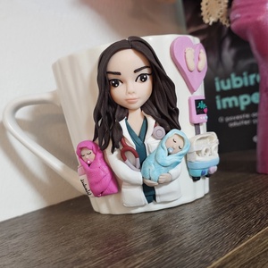 Cana personalizata medic neonatolog - crăciun - cadouri de moș crăciun - cadouri de moș crăciun - Artynos.ro