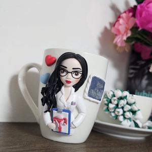 Cana personalizata medic obstretica ginecologie  - crăciun - cadouri de moș crăciun - cadouri de moș crăciun - Artynos.ro