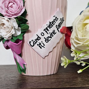 Cana personalizata buchet de bujori si mesaj - crăciun - cadouri de moș crăciun - cadouri de moș crăciun - Artynos.ro