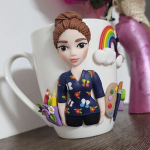 Cana personalizata cu figurina 3d educatoare/invatatoare/profesoara - casă & stil de viață - seturi de cadou - Artynos.ro