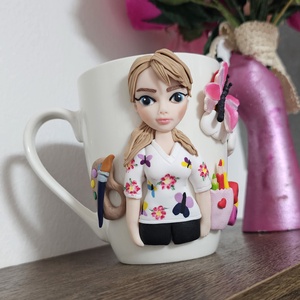 Cana personalizata cu figurina 3d educatoare/invatatoare/profesoara - casă & stil de viață - seturi de cadou - Artynos.ro