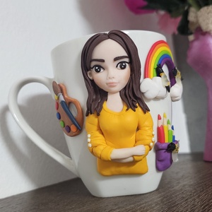 Cana personalizata cu figurina 3d educatoare/invatatoare/profesoara 2 - Artynos.ro