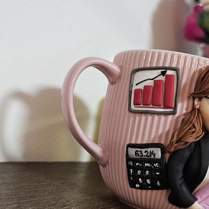 Cana personalizata cu figurina 3d- contabil  - crăciun - cadouri de moș crăciun - cadouri de moș crăciun - Artynos.ro