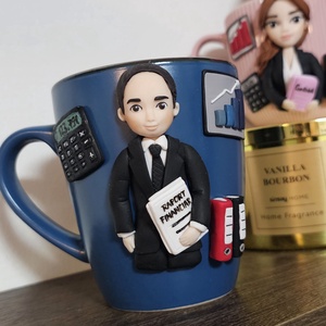 Cana personalizata cu figurina 3d- contabil  - crăciun - cadouri de moș crăciun - cadouri de moș crăciun - Artynos.ro