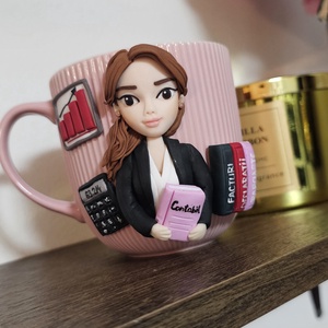 Cana personalizata cu figurina 3d- contabil  expert  - crăciun - cadouri de moș crăciun - cadouri de moș crăciun - Artynos.ro