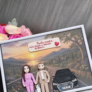 Tablou personalizat cu figurine din Fimo - realizat la comanda - Artynos.ro