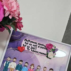 Tablou personalizat cu figurine 3d din Fimo - realizat la comanda - casă & stil de viață - decorațiuni de casă - decorațiuni de pereți - tablou cu licheni - Artynos.ro