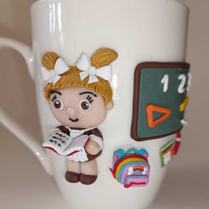 Cana cu decor din lut polimeric. Lucrare manuala. Un cadou pentru un scolar, Casa & Stil de viata, Accesorii pentru decorat casa, Decoratiuni de masa si decoratiuni pentru rafturi , Boluri din ceramica, boluri decorative, Plastilina, ARTYNOS