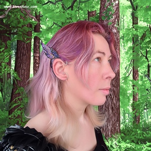 Cercei ear wrap Purple Fairy Wing - bijuterii - cercei - cercei și ornamente pentru urechi - Artynos.ro