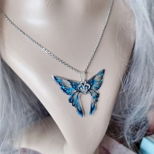 Pandantiv Blue Fairy Wings - bijuterii - coliere - coliere cu pandantive - Artynos.ro
