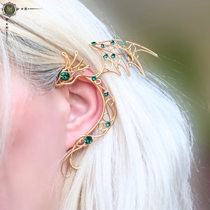 Cercel ear wrap Golden Dragon - bijuterii - cercei - cercei și ornamente pentru urechi - Artynos.ro