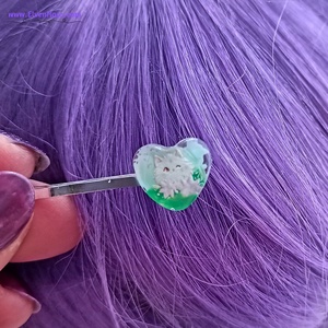 Agrafe de Păr Whimsical Kitten Heart - îmbrăcăminte și modă - accesorii păr - bandă de păr și agrafe păr - Artynos.ro