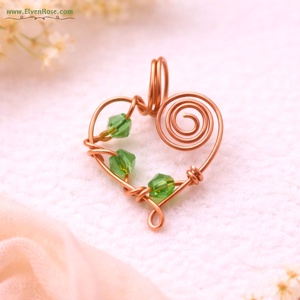 Pandantiv Mărțișor Inimă Verde - bijuterii - mărțișor - Artynos.ro