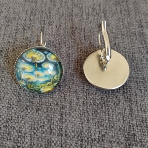 Cercei inspirați de Van Gogh cu fitinguri din oțel medical -  - Artynos.ro
