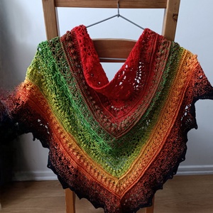 Șal handmade în culori vibrante 100% bumbac - îmbrăcăminte și modă - eșarfe, pălării, fularuri - șaluri - Artynos.ro