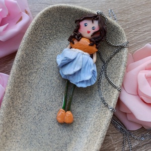 � Luna � Pandantiv handmade din lut polimeric - bijuterii - coliere - coliere cu pandative - Artynos.ro