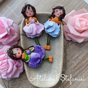 � Luna � Pandantiv handmade din lut polimeric - bijuterii - coliere - coliere cu pandative - Artynos.ro