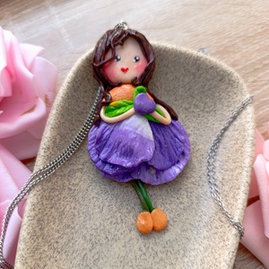 � Iris � Pandantiv handmade din lut polimeric - bijuterii - coliere - coliere cu pandative - Artynos.ro