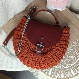 Geantă Autumn Amber - geantă croșetată manual - genți și portofele - genți de mână și umăr - geantă crossbody - Artynos.ro