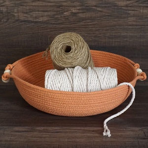 Rope basket - large, pumpkin coloured, Casa & Stil de viata, Materiale de depozitare si sortare, Cosuri depozitare, Cusatura, ARTYNOS
