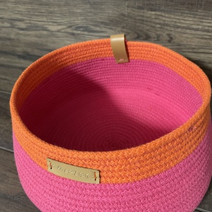 Rope basket - fuchia-orange dream - casă & stil de viață - materiale de depozitare și sortare - coșuri depozitare - Artynos.ro