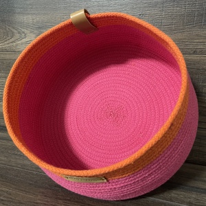Rope basket - fuchia-orange dream - casă & stil de viață - materiale de depozitare și sortare - coșuri depozitare - Artynos.ro