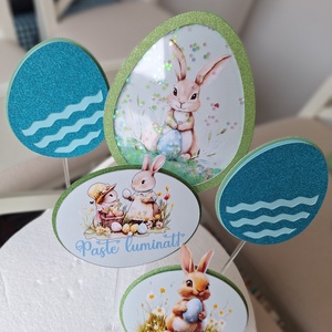 Set decoratiune 3D cu shaker, oua si iepurasi de Paste - Artynos.ro