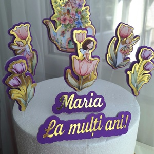 Set cake topper 3D Gradina Zanelor - Artynos.ro