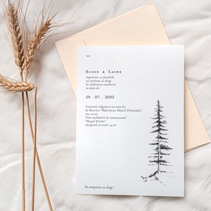 invitație de nunta design minimalist cu plic inclus(25buc/set) - accesorii nuntă - invitații și felicitări de nuntă - invitații nuntă - Artynos.ro