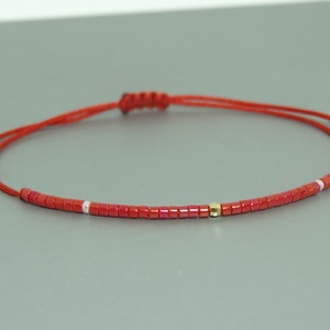 Bratara martisor cu biluta aur 14k si margele Miyuki Delica - bijuterii - brățări - brățară cu mărgele - Artynos.ro