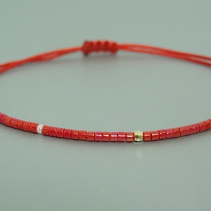 Bratara martisor cu biluta aur 14k si margele Miyuki Delica - bijuterii - brățări - brățară cu mărgele - Artynos.ro