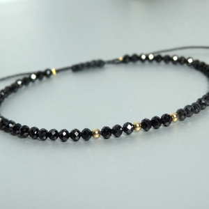 Bratara aur filat 14K / Gold Filled si turmalina neagra - Midnight Protection - bijuterii - brățări - brățări din mărgele - Artynos.ro