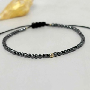 Bratara Golden Steel - hematit fatetat - bijuterii - brățări - brățări din mărgele - Artynos.ro