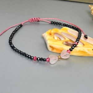 Bratara Rose Eclipse - pietre semipretioase cuart si hematit - Artynos.ro