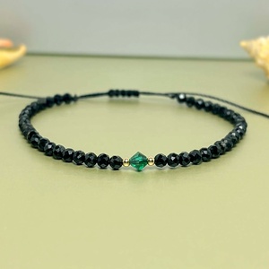 Bratara aur filat 14K / Gold Filled si turmalina neagra - Emerald Eclipse - bijuterii - brățări - brățări din mărgele - Artynos.ro