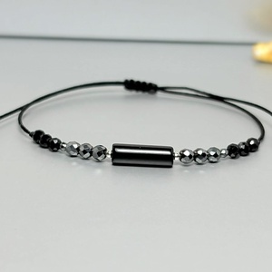 Bratara protectie - onix, hematit si turmalina neagra - bijuterii - brățări - brățări din mărgele - Artynos.ro