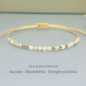 Bratara aur filat 14K / Gold Filled si citrin - Abundance Glow, Bijuterii, Bratari, Bratari din margele, Altele, ARTYNOS