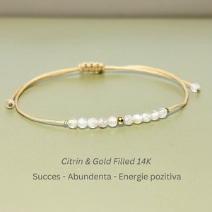 Bratara aur filat 14K / Gold Filled si citrin - Abundance Glow - Artynos.ro