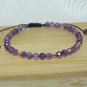 Bratara aur filat 14K / Gold Filled si ametist - Purple Glow - Artynos.ro