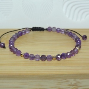 Bratara aur filat 14K / Gold Filled si ametist - Purple Glow - bijuterii - brățări - brățări din mărgele - Artynos.ro