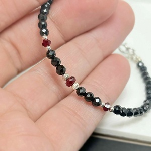 Bratara rubin si turmalina neagra / Scarlet Whisper - bijuterii - brățări - brățări din mărgele - Artynos.ro