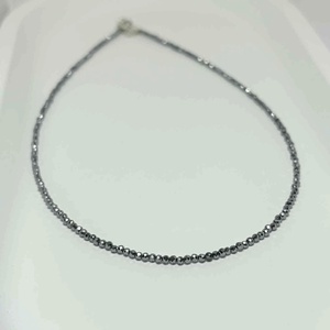 Colier din terahertz fatetat - Silver Energy - bijuterii - coliere - coliere din pietre semiprețioase - Artynos.ro