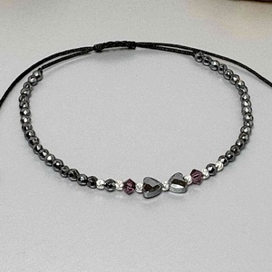 Bratara din hematit si cristale Preciosa - Silent Love - bijuterii - brățări - brățări din mărgele - Artynos.ro