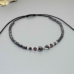 Bratara din hematit si cristale Preciosa - Silent Love - bijuterii - brățări - brățări din mărgele - Artynos.ro