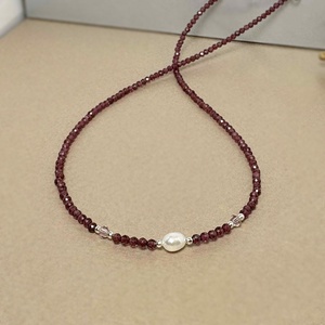 Colier granat si perla cultura  - Artynos.ro