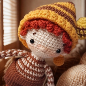 Zümi Zsombi � Albbinuță elf din amigurumi premium croșetată manual (16-17 cm) - jucării și echipamente pentru copii - plușuri - păpușă croșetată, păpușă de pluș - Artynos.ro