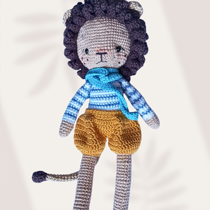 Prințul Roar � Leu amigurumi premium croșetat - jucării și echipamente pentru copii - plușuri - păpușă croșetată, păpușă de pluș - Artynos.ro