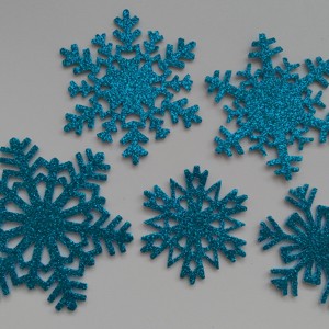 Fulgi de zapada decorativi din guma stralucitoare - 25 buc / pachet - albastru - Artynos.ro